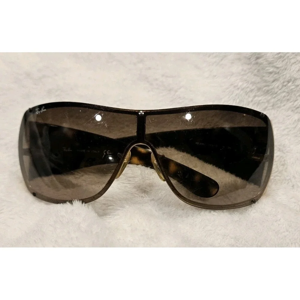 Ray Ban Sunglasses RB 3361 Italy Faux Tortoise Gold Discontinued Shield Mens